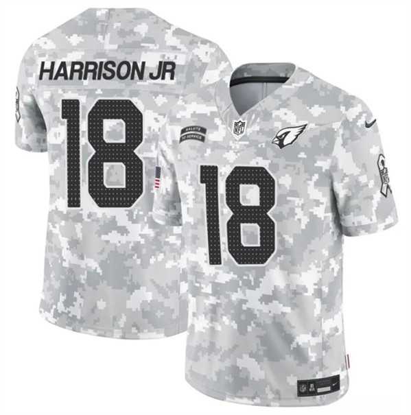 Men%27s Arizona Cardinals #18 Marvin Harrison Jr. 2024 F.U.S.E. Arctic Camo Salute to Service Limited Stitched Jersey Dzhi->atlanta falcons->NFL Jersey